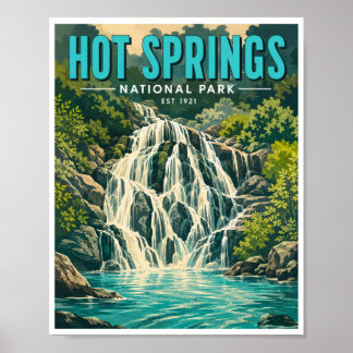 Affiche Voyage dans le Parc national de Hot Springs à l'an