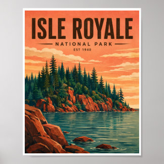 Affiche Voyage dans le parc national de l'Isle Royale d'ép