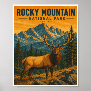 Affiche Voyage dans le Parc national de Rocky Mountain de