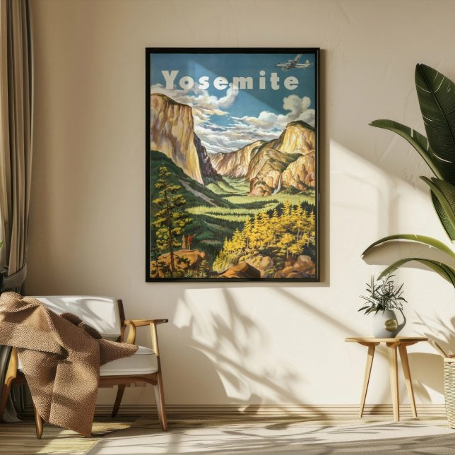 Affiche Voyage dans le Parc national de Yosemite Rétro Vin (Créateur téléchargé)