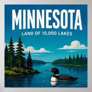 Affiche Voyage dans les lacs de la rive nord du Minnesota