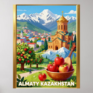Affiche Voyage dans les montagnes Tian Shan d'Almaty