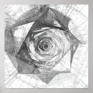 Affiche Voyage dans l'hyperespace Art : Icosaèdre