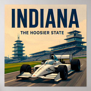 Affiche Voyage dans l'Indiana à Indianapolis Midwest