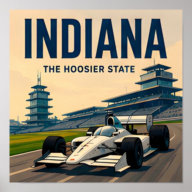 Affiche Voyage dans l'Indiana à Indianapolis Midwest (Devant)