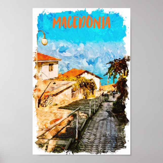 Affiche Voyage d'aquarelle balkanique en Macédoine (Devant)