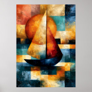 Affiche Voyage de coucher de soleil de Hansen Bateau à voi