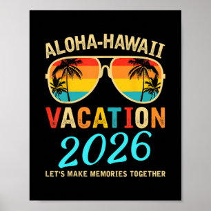 Affiche Voyage de famille Aloha Hawaii 2026 Création de so