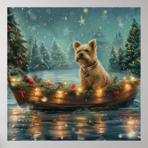 Affiche Voyage de fête de Noël du Cairn Terrier