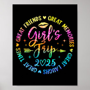 Affiche Voyage de filles 2025 Grandes amies rires souvenir