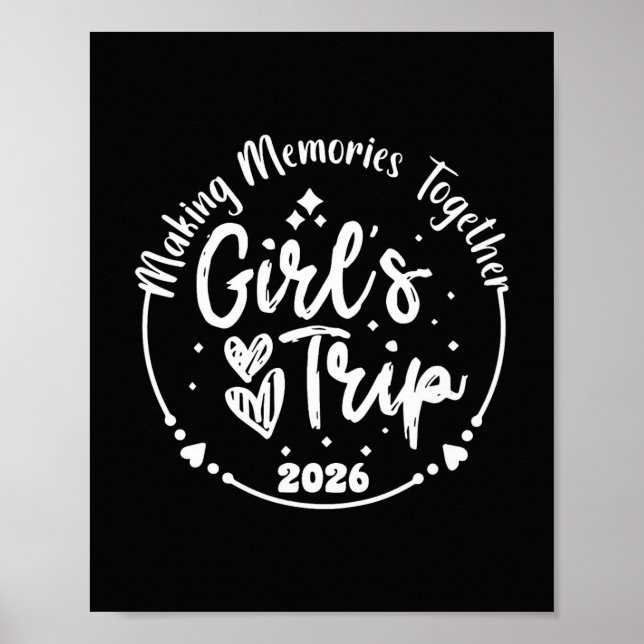 Affiche Voyage de filles 2026 Week-end de filles mignonnes (Devant)