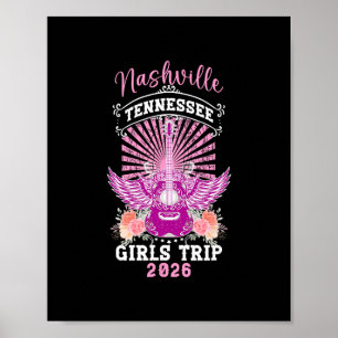 Affiche Voyage de filles à Nashville 2026 Filles Voyageant