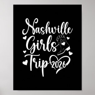 Affiche Voyage de filles à Nashville 2026 Vacances de fill