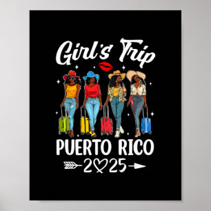 Affiche Voyage de filles à Porto Rico 2025 Équipe d'annive