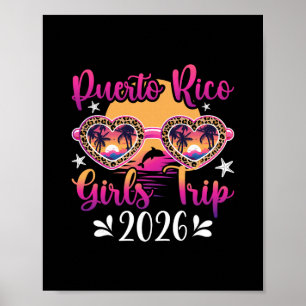Affiche Voyage de filles à Porto Rico 2026 Vacances de fil