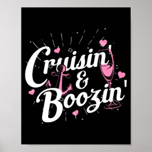 Affiche Voyage de filles d'hommes Croisière En Boozin Drôl