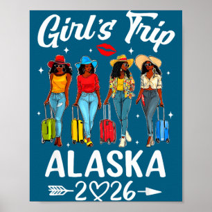 Affiche Voyage de filles en Alaska 2026 Illustration d'ann