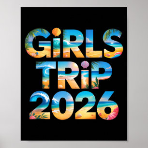 Affiche Voyage de filles mignonnes 2026 vacances surf voya