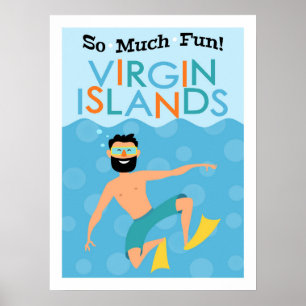 Affiche Voyage de hippie d'amusement des Îles Vierges