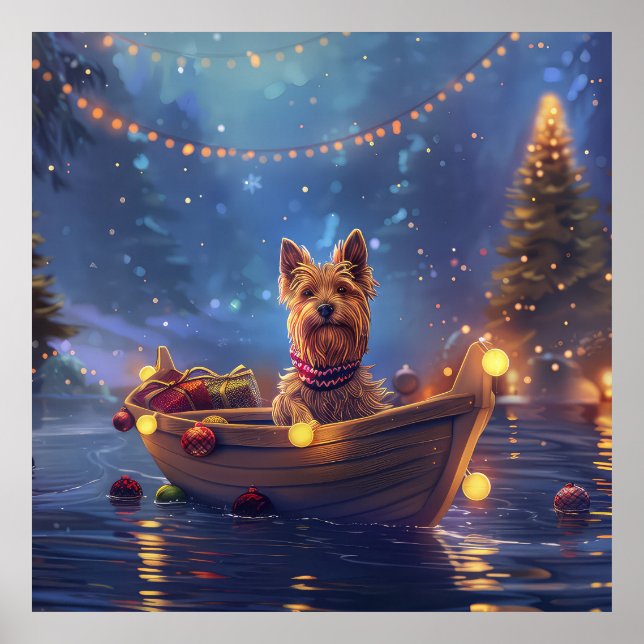Affiche Voyage de Noël de Terrier australien (Devant)