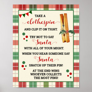 Affiche Voyage de Noël Ne pas dire Père Noël Jeu Signe