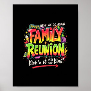 Affiche Voyage de réunion de famille en train de s'amuser