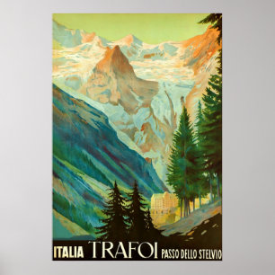 Affiche Voyage de Stelvio~Vintage de dello de Trafoi~Passo