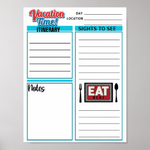 Affiche Voyage de vacances de téléchargement instantané