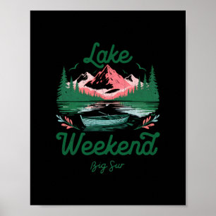 Affiche Voyage de vacances de week-end au lac Big Sur Cali