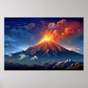 Affiche Voyage découverte du paysage volcanique