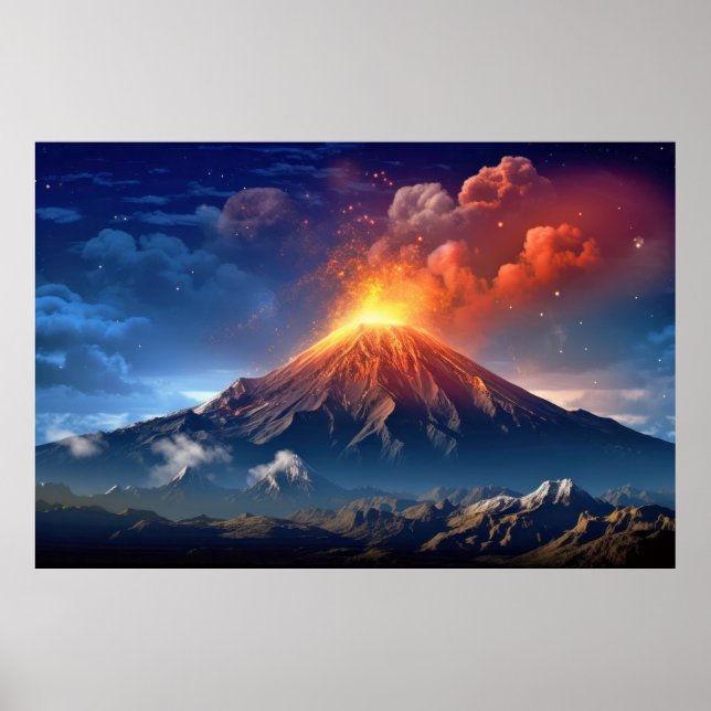 Affiche Voyage découverte du paysage volcanique (Devant)
