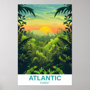 Affiche Voyage d'illustration de la forêt atlantique