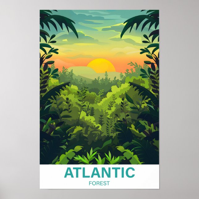 Affiche Voyage d'illustration de la forêt atlantique (Devant)