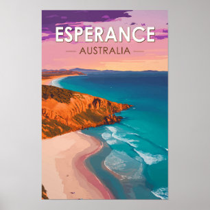Affiche Voyage en Australie Esperance Art Vintage