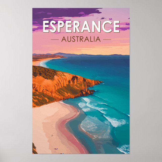 Affiche Voyage en Australie Esperance Art Vintage (Devant)