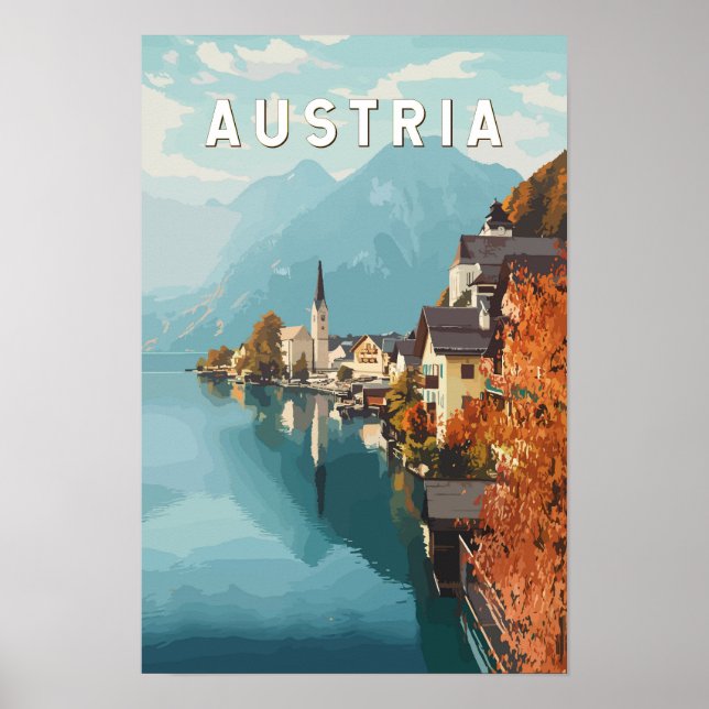 Affiche Voyage en Autriche Art Vintage (Devant)
