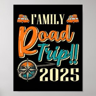 Affiche Voyage en camping familial assorti 2025 