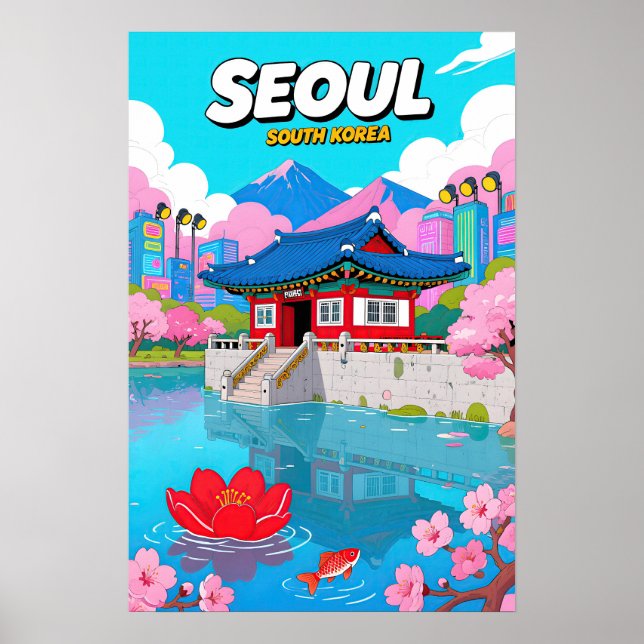 Affiche Voyage en Corée du Sud   Pop Art (Devant)