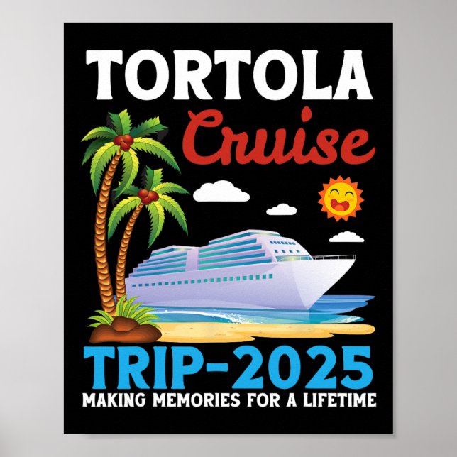 Affiche Voyage en croisière à Tortola 2025 Créer des souve (Devant)