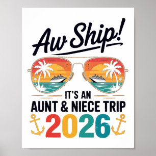 Affiche Voyage en croisière Tante Nièce 2026 Vacances d'ét
