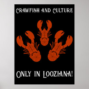 Affiche Voyage en détresse Cajun Louisiane-Crawfish