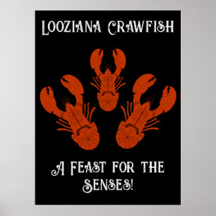 Affiche Voyage en détresse Cajun Louisiane-Crawfish Fête