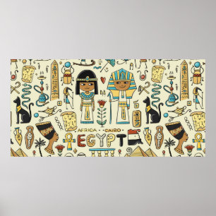 Affiche Voyage en Egypte. Motif transparent