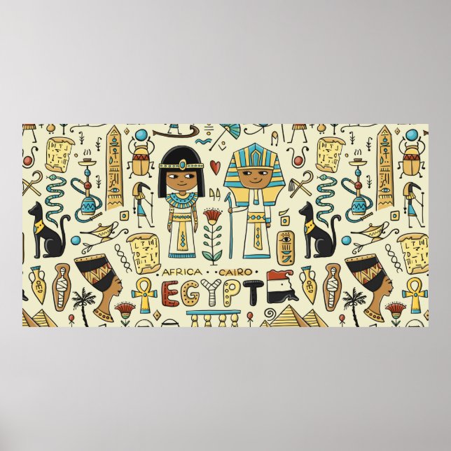 Affiche Voyage en Egypte. Motif transparent (Devant)