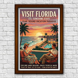Affiche Voyage en Floride des années 1960