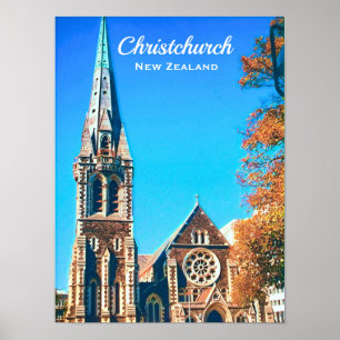 Affiche Voyage en Nouvelle-Zélande à la cathédrale de Chri