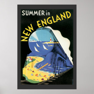 Affiche Voyage en train vintage