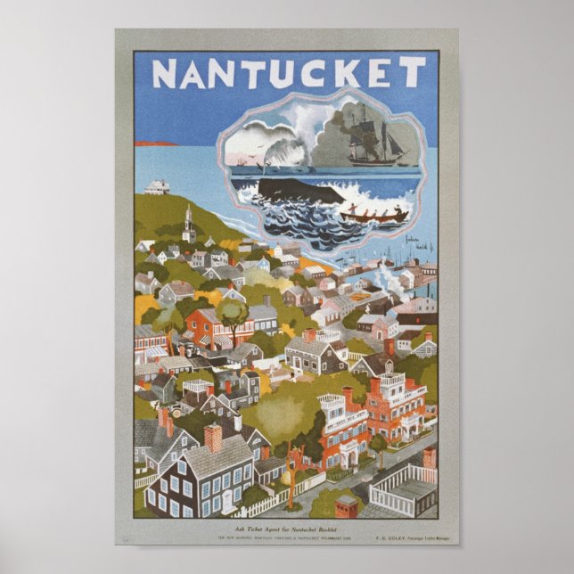 Affiche Voyage en train vintage Nantucket  (Devant)