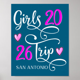 Affiche Voyage entre filles à San Antonio Groupe de vacanc