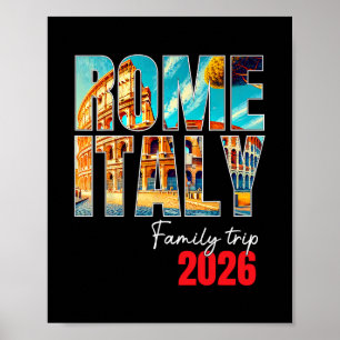 Affiche Voyage familial à Rome Italie 2026 Vacances Europe